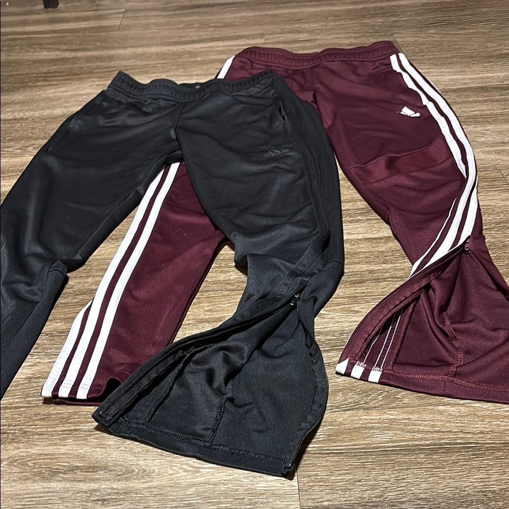 Adidas Black and Brown Sweatpants with Classic Stripes
